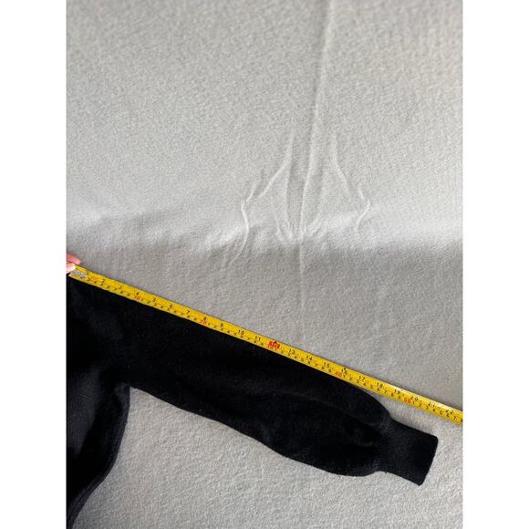 J Crew Black Wool Crewneck Sweater Rhinestone front both side size xxs - Picture 10 of 11